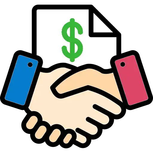 Two partners shake hands for finance agreement