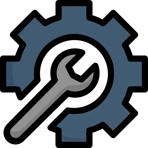 a wrench icon with a gear
