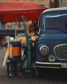 blue car